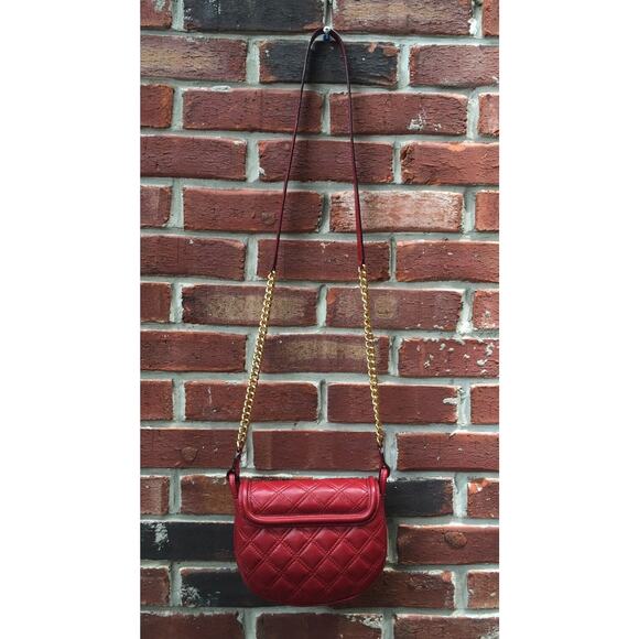 MARC JACOBS Red Quilted Leather Gold Crossbody Bag Shoulder Handbag - Picture 7 of 12